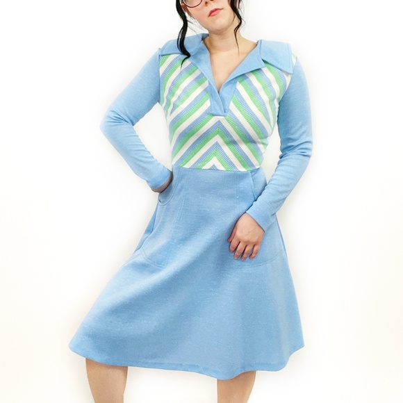 Vintage Dresses & Skirts - Vintage Bleeker Street 70s/80s Dress Retro Sportswear Preppy Tennis Casual